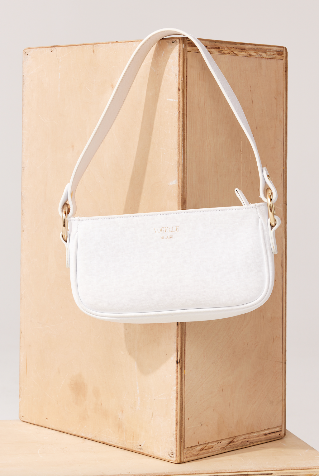 Baguette - White leather bag