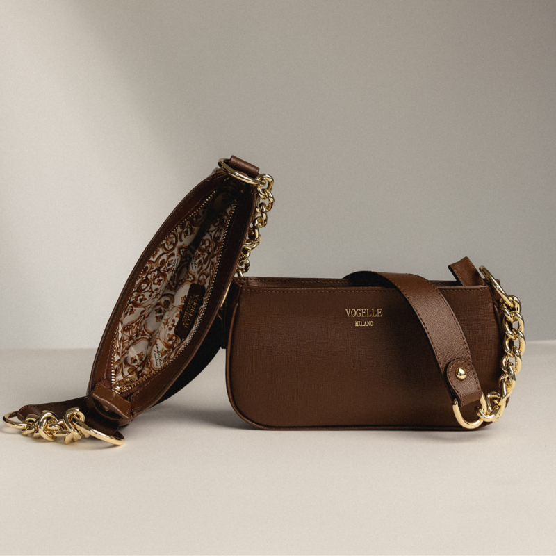 Dark Brown Chain Shoulder Bag