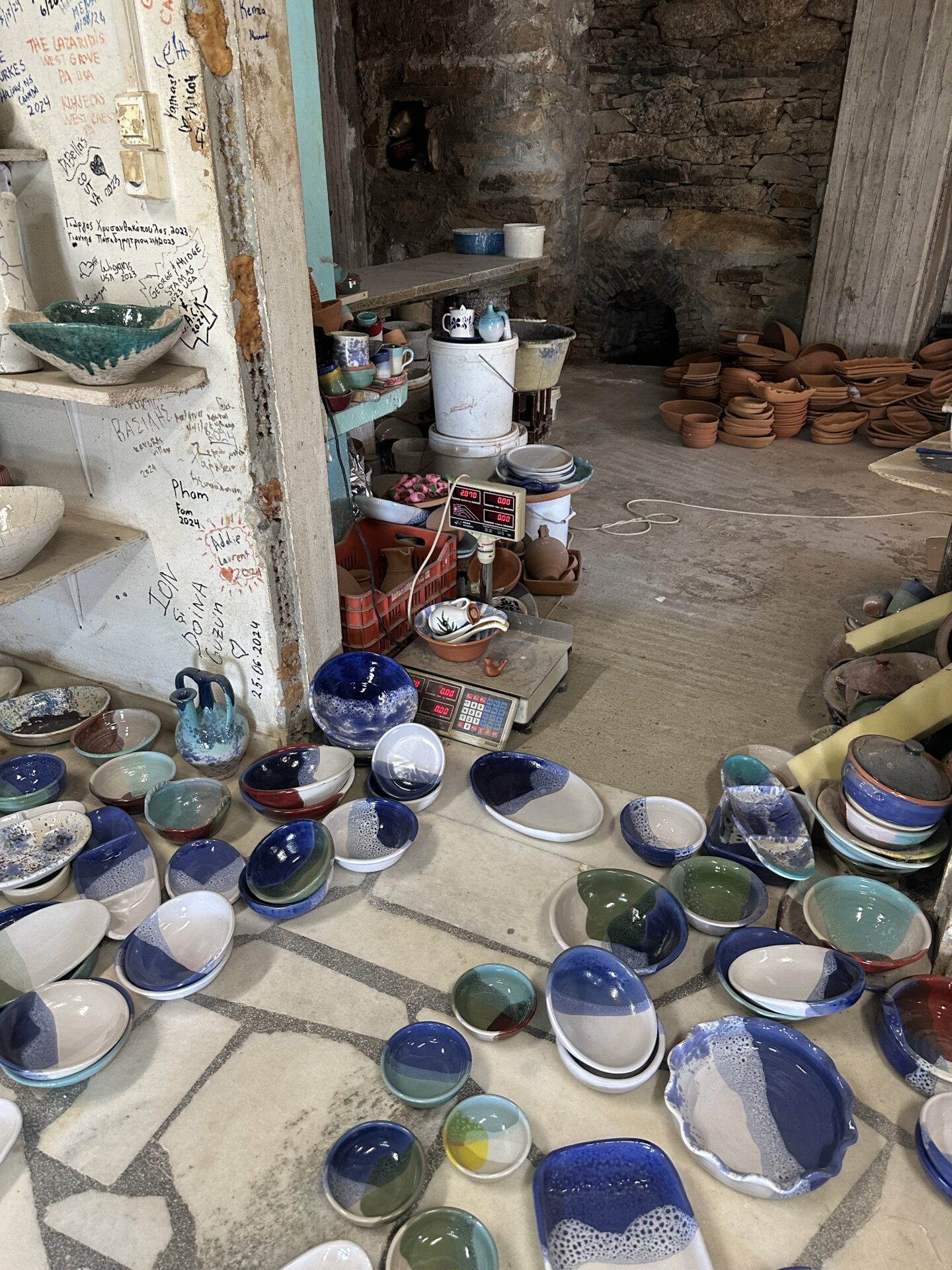 Damalas Pottery Store in Naxos Greece