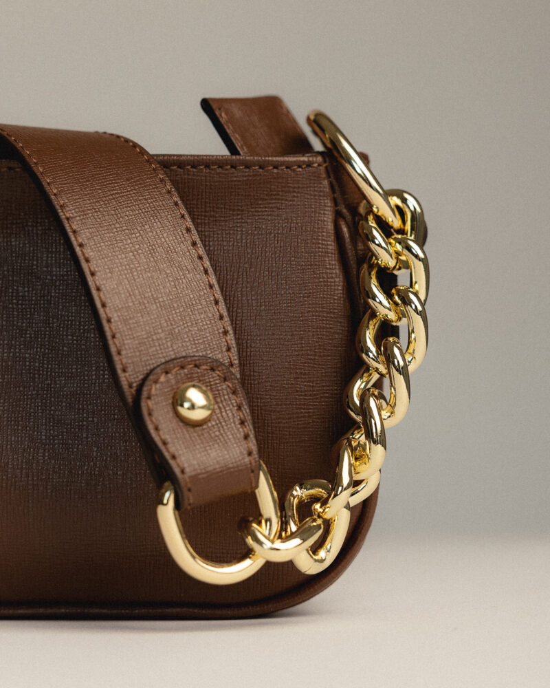 Dark Brown Chain Shoulder Bag